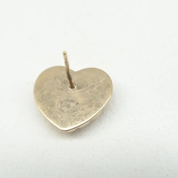 100% Authentic Chanel CC Gold-Tone Metal Earrings - Picture 2 of 8